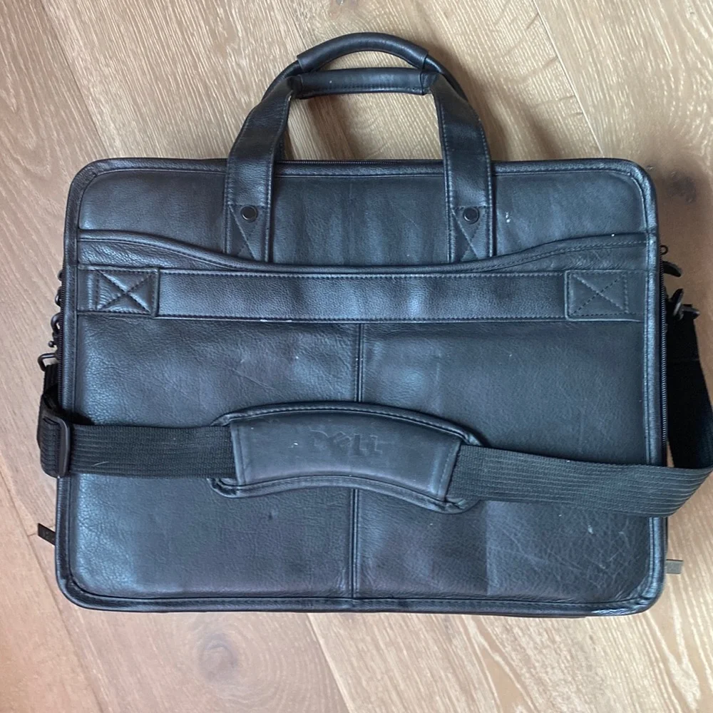 Dell Leather Messenger Laptop Brief Bag